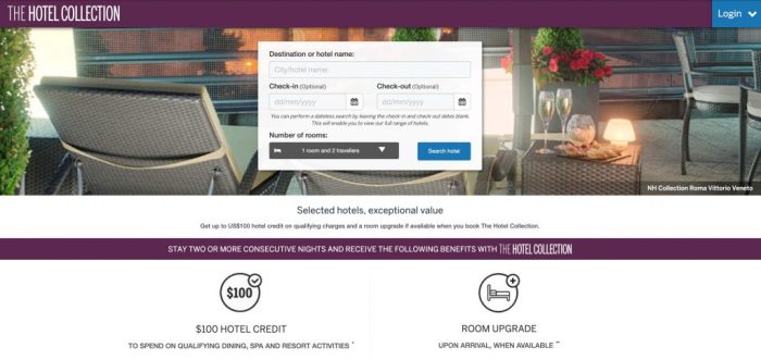 Amex Amex travel hotel collection elite status