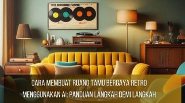 Ruang Tamu Bergaya Retro